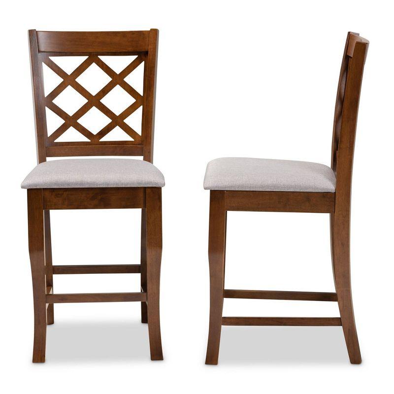 Set of 2 Aria Pub Chair Gray/Walnut - Baxton Studio
