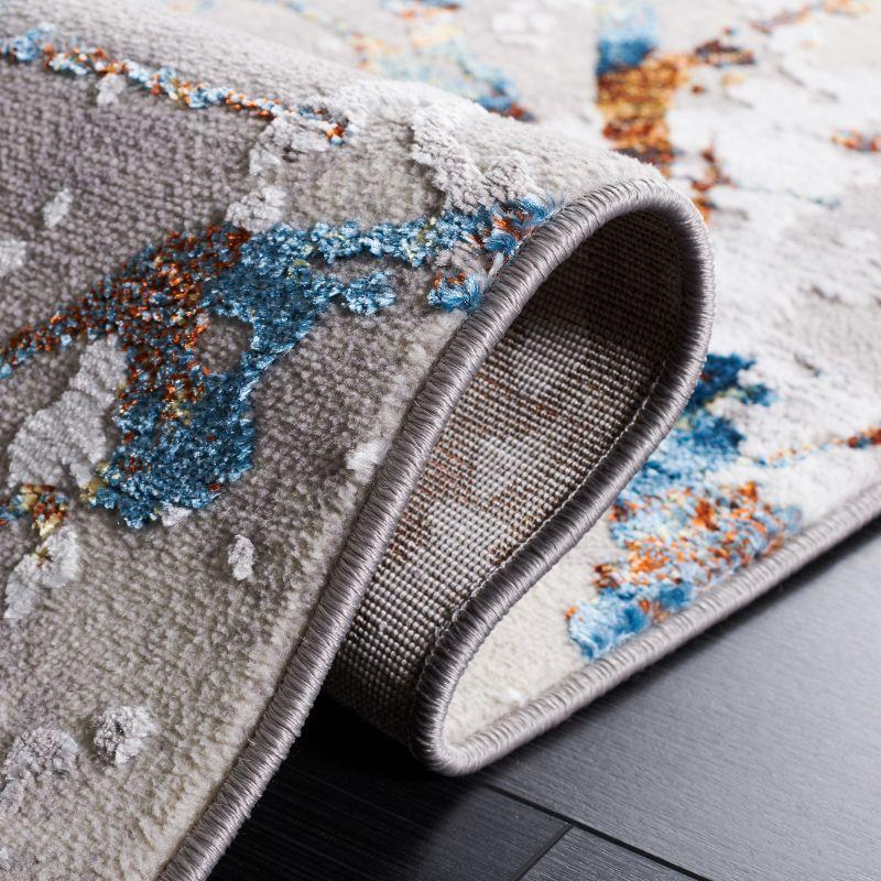 Amelia ALA293 Power Loomed Indoor Area Rug - Grey/Blue Gold - 4'5"x6'5" - Safavieh