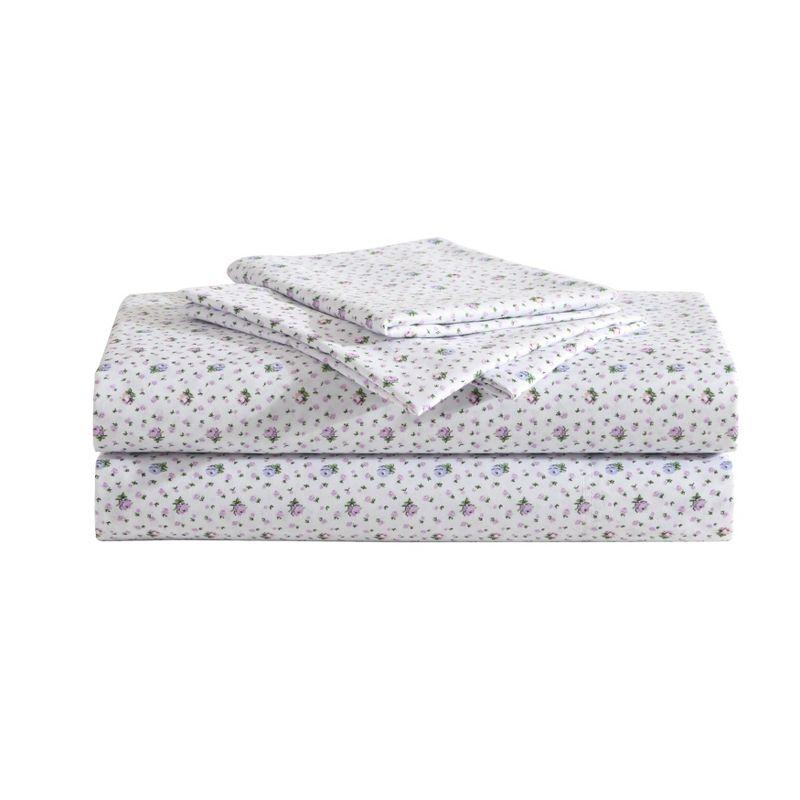 Betsey Johnson Pretty Floral Ditsy Purple Full Sheet Set