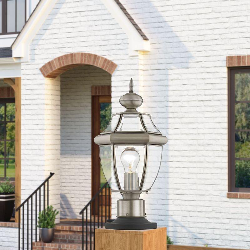 Lighting Lumens Outdoor Post Lantern Pendant Lighting Fixture - with Clear Glass Shade