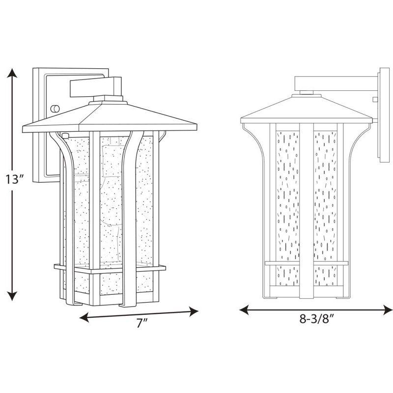 Antique Bronze Outdoor Wall Lantern with Seeded Glass Shade