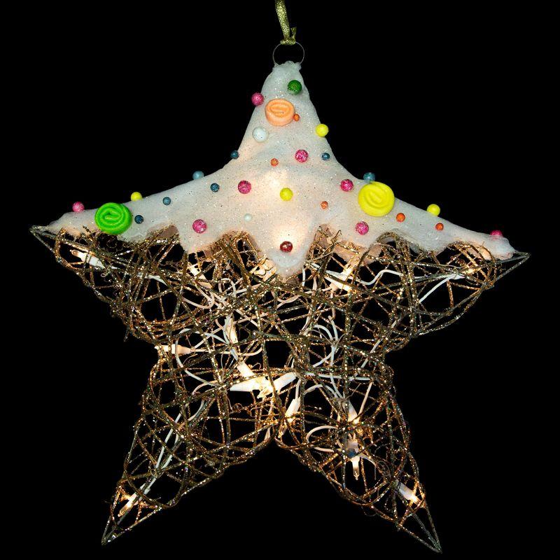 Northlight Lighted Candy Covered Star Christmas Decoration - 17" - Clear Lights