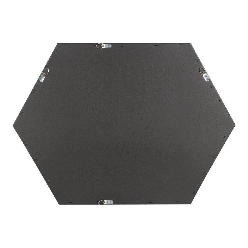 Kate & Laurel All Things Decor 22" x 31" Rhodes Hexagon Wall Mirror Black: Modern Style, No Assembly, Wall Mounted
