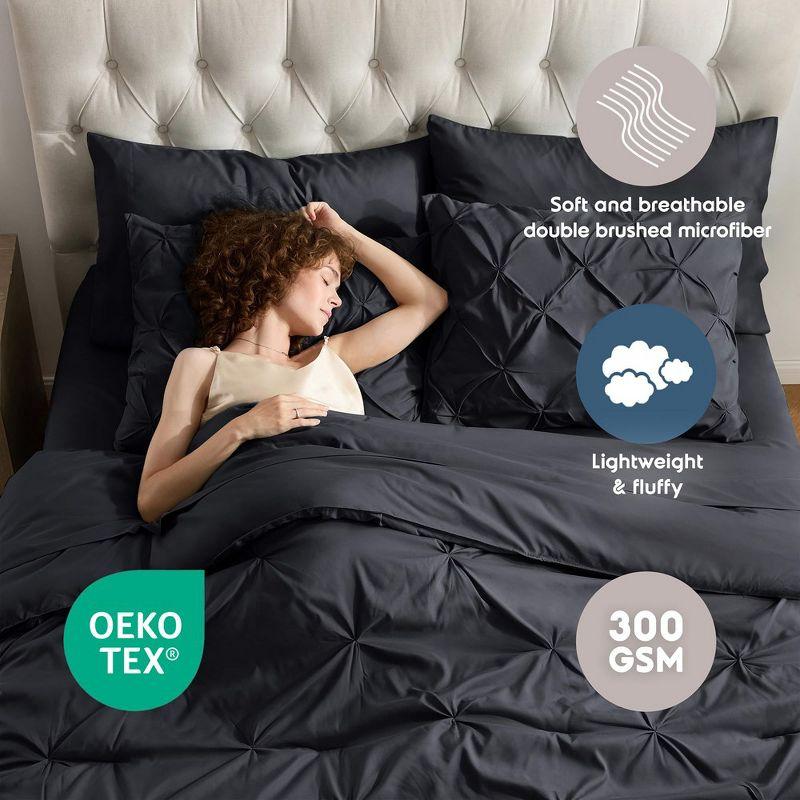 Nestl Bed-in-A-Bag Pleated Comforter Set with Bed Sheets