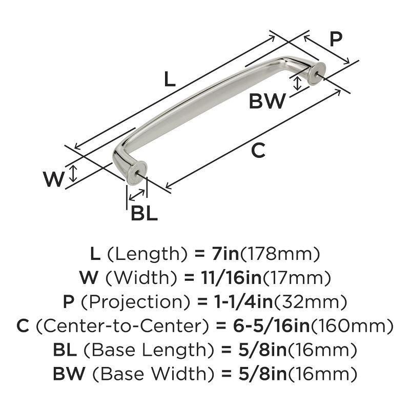 Polished Nickel 6-5/16" Modern Cabinet Bar Pull