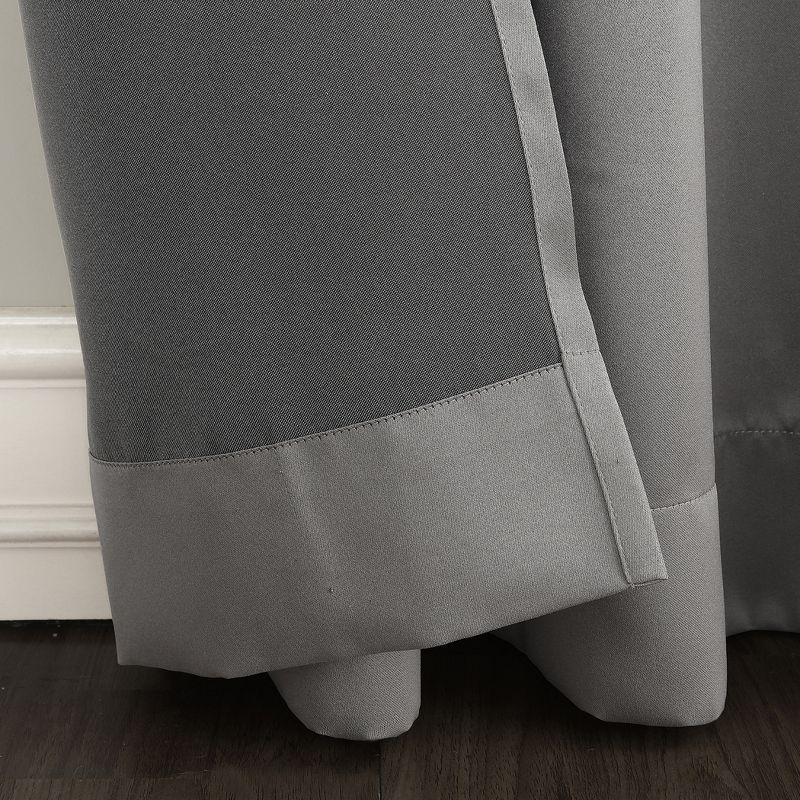 54"x84" Sun Zero Room Darkening Seymour Rod Pocket Curtain Panel Gray: Energy Efficient, Noise Reduction, Thermal Insulated