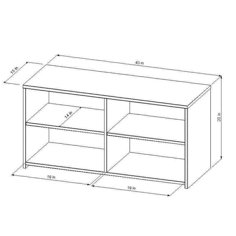 Brown 44" Modern TV Stand with Storage Shelves