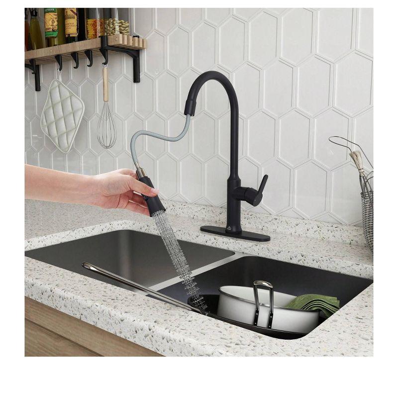 CASAINC 1.8 GPM Single-Handle Pull-Down Kitchen Faucet Single Hole Faucet