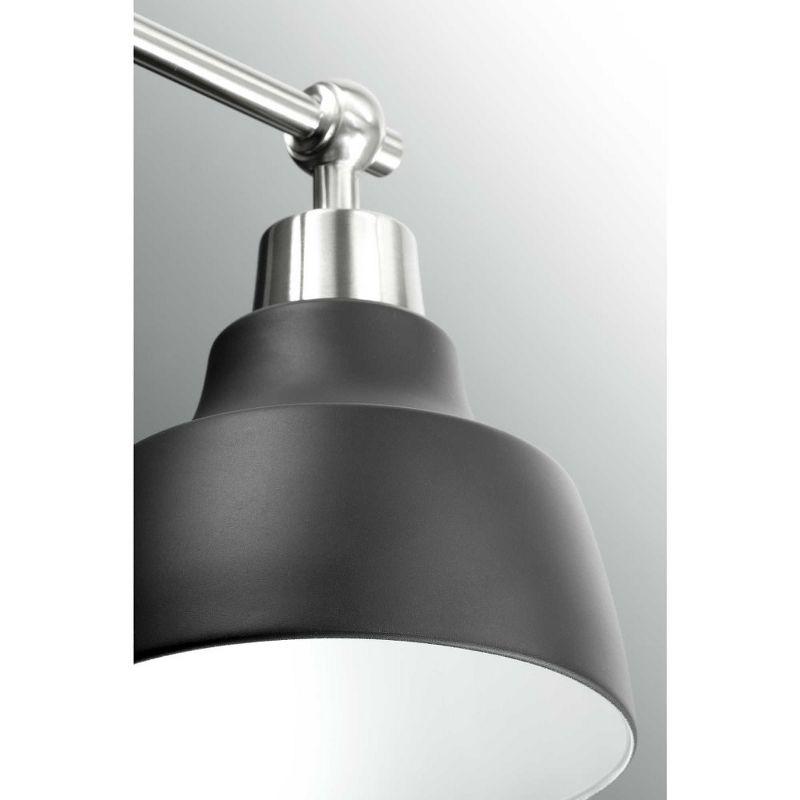 Progress Lighting Bramlett 3-Light Bath & Vanity, Brushed Nickel, Metal Reflector Shades