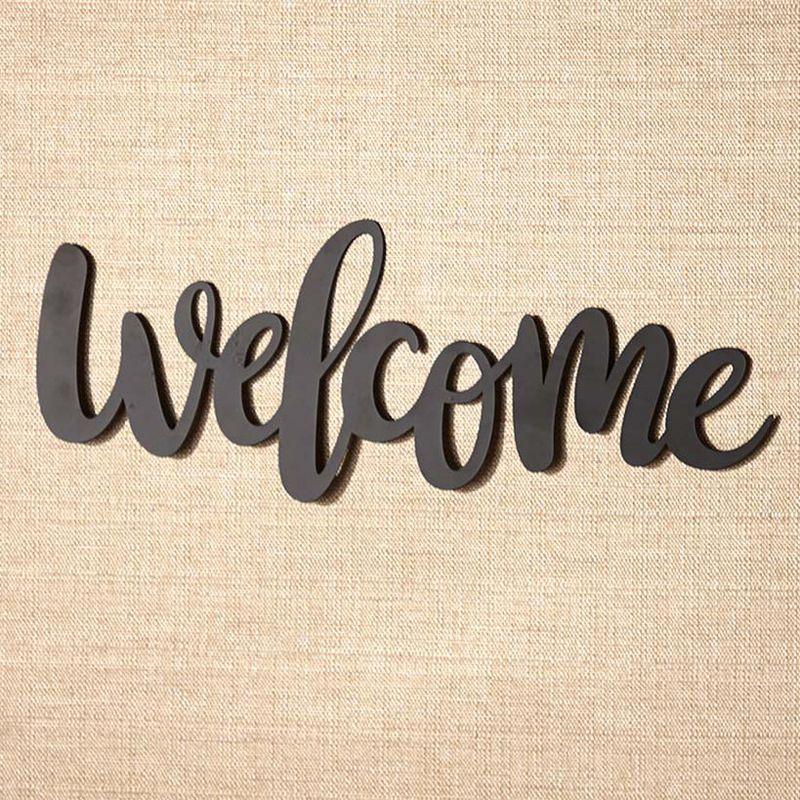 Black Metal Welcome Script Wall Art