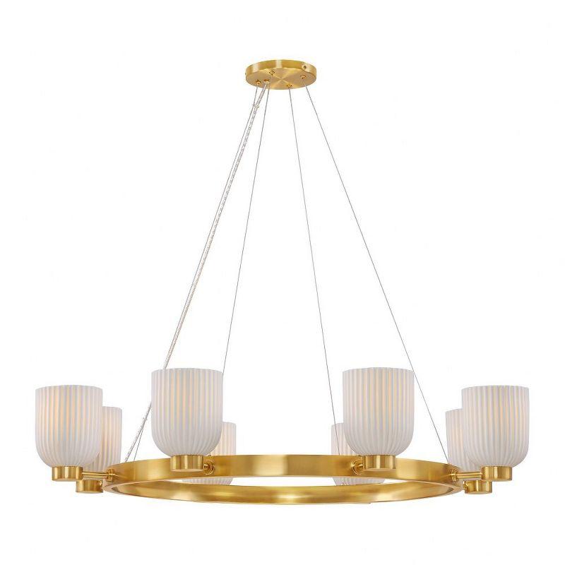 Isla Blanca 8-Light Chandelier in Warm Brass by Breegan Jane