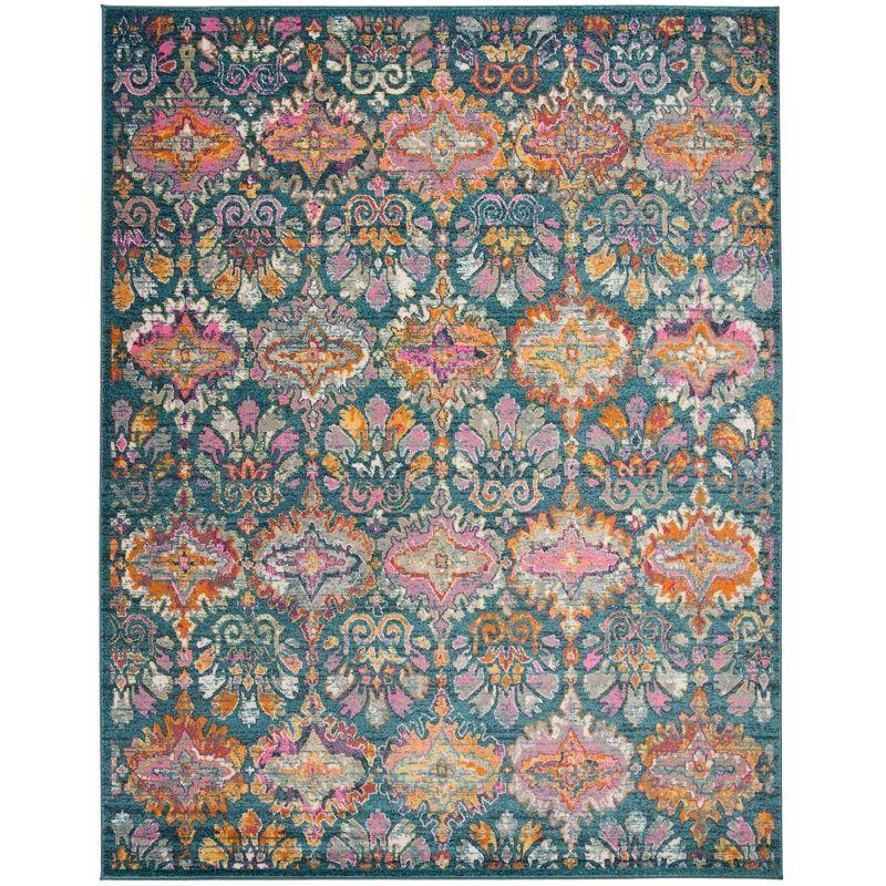 Madison MAD144 Power Loomed Indoor Area Rug - Blue/Orange - 9'x12' - Safavieh