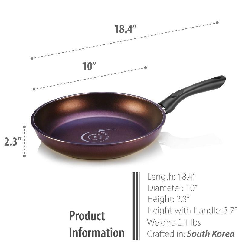 10" Purple Aluminum Nonstick Frying Pan with Stainless Steel Handle