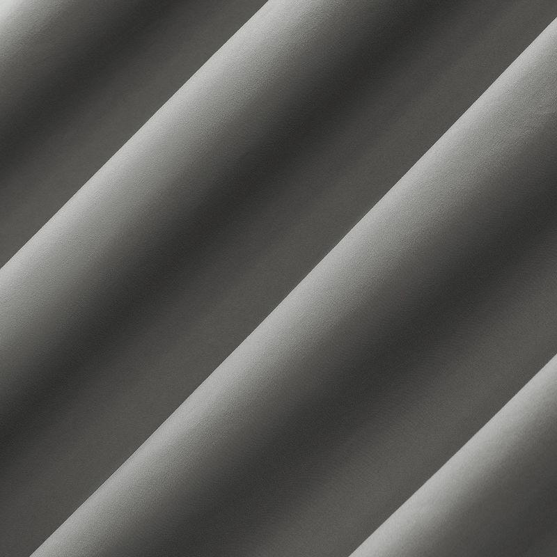 40"x96" Sun Zero 100% Blackout Cyrus Thermal Back Tab Curtain Panel Gray: Modern Indoor Polyester Drapery