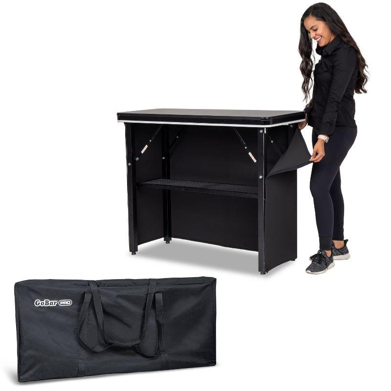 GoPong GoBar PRO LED Commercial Grade Portable Bar Table with Multi-Color Lights - 47.5 x 19 x 38 IN