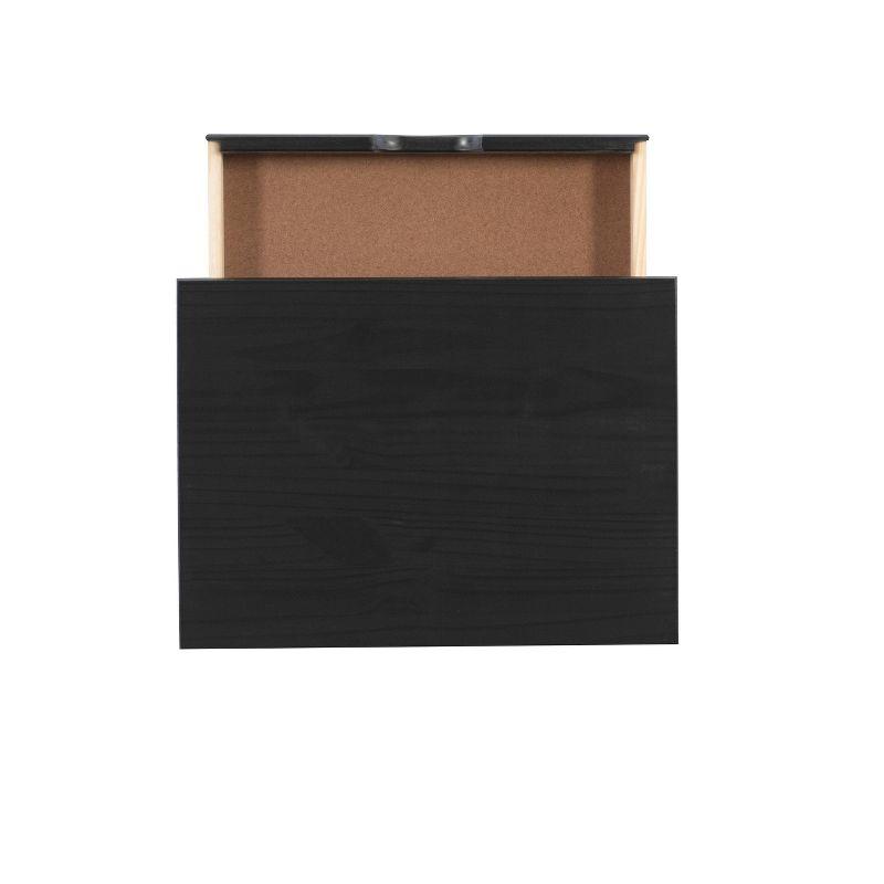 Cary Transitional 6 Drawer Solid Wood Contoured Handle Cut Out Wide Roll Cart Black - Linon: Pine Frame, Farmhouse Style, Portable Storage