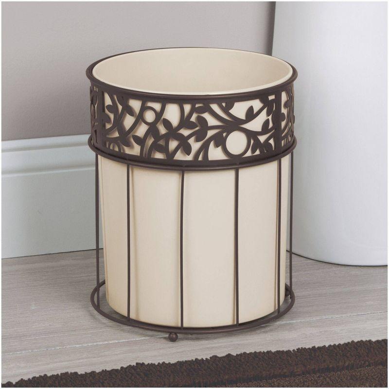 iDESIGN Vine Metal and Plastic Wastebasket Trash Can Garbage Can Bronze