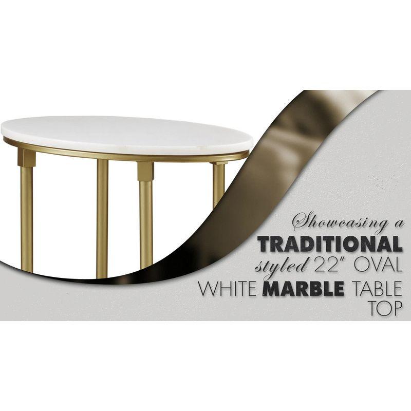 Bordeaux Marble Top Half-Moon Gold Metal Console Table
