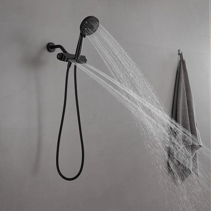 Matte Black Dual Shower Head with Handheld and Stainless Steel Hose