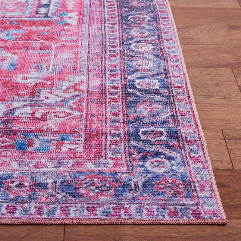 Serapi SEP389 Power Loomed Machine Washable Skid-Resistant Indoor Area Rug - Navy/Red - 6'7"x9' - Safavieh