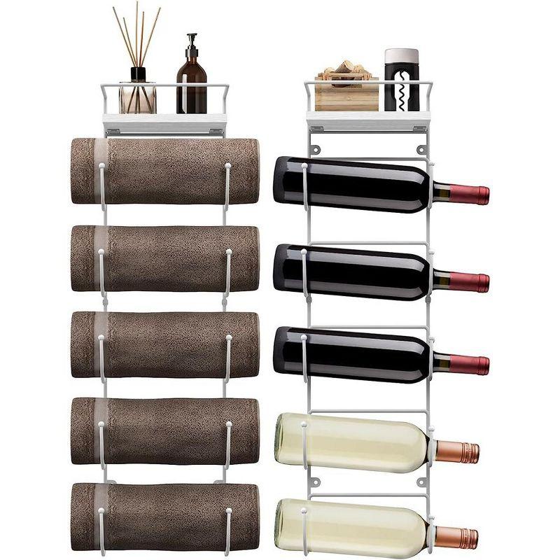 Sorbus 5-Tier Wall Mounted Metal Towel Rack with Shelf