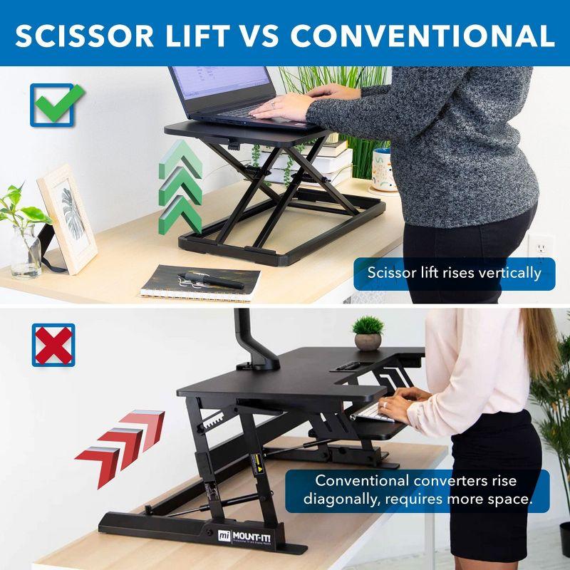 Mount-It! Height Adjustable Standing Keyboard Tray for Desktop, Sit Stand Key Board & Mouse Platform