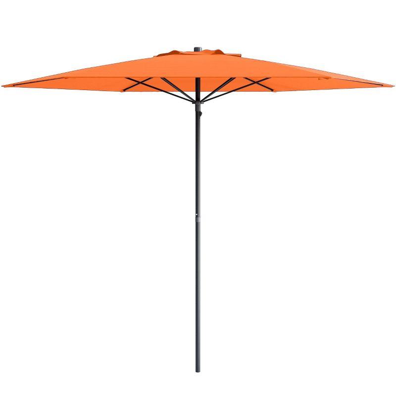 7.5' x 7.5' UV and Wind Resistant Beach/Patio Umbrella Orange - CorLiving: Steel Frame, Polyester Canopy, Includes Carrying Bag