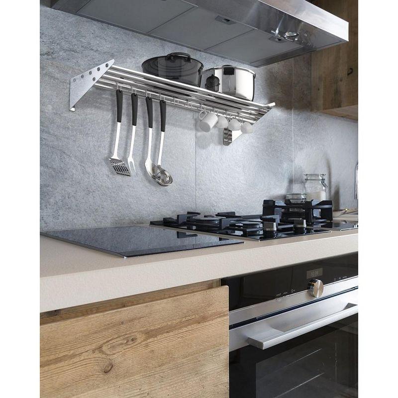 Whizmax Stainless Steel Wall Mount Kitchen Rack with Hooks