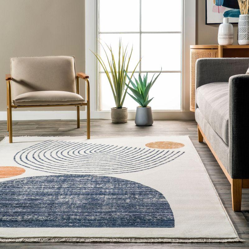 Nuloom Bevin Abstract Sky Fringe Area Rug