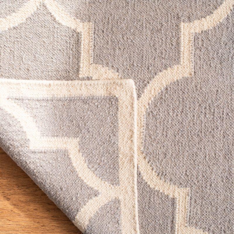 Dhurries DHU632 Hand Woven Area Rug - Dark Grey/Ivory - 5'x8' - Safavieh.