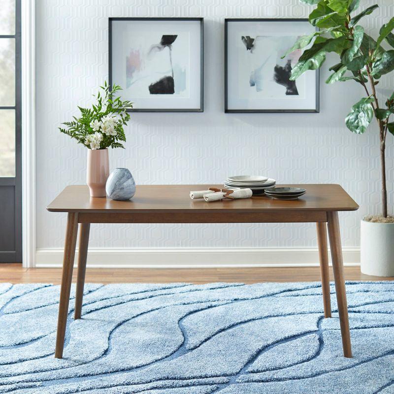 Lifestorey 5pc Newington Mid-Century Modern Rectangular Dining Set Walnut/Mocha