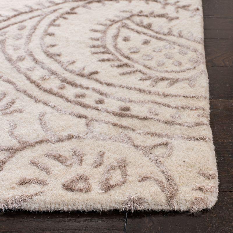 Ivory Beige 6' x 9' Hand-Tufted Wool Viscose Area Rug