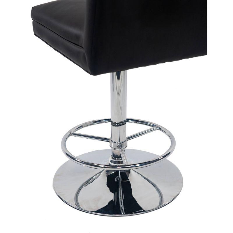 Sloan Adjustable Faux Leather Swivel Barstool Black - Boraam: Chrome Base, Counter to Pub Height