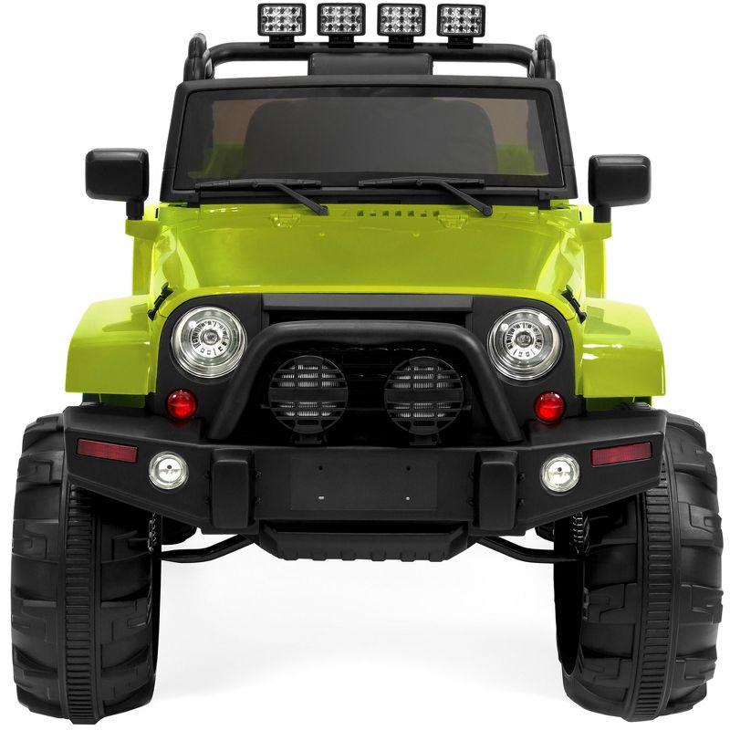 Best Choice Products 12V Kids Ride On Truck Car w/ Remote Control, Spring Suspension, Bluetooth, LED Lights - Green