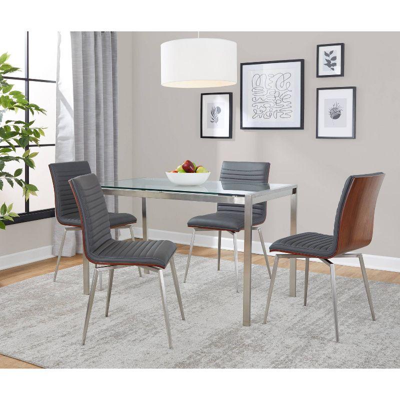 Fuji-Mason 4 - Person Glass Top Four Leg Dining Set