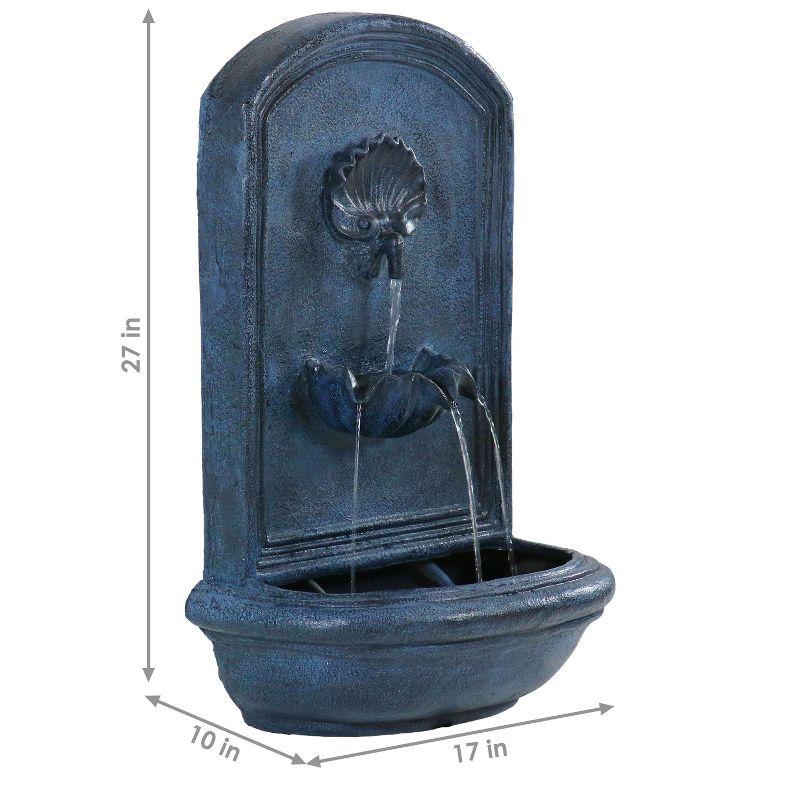 Seaside Lead Polystone 27" Outdoor Wall-Mount Water Fountain