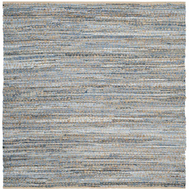 Cape Cod 6' x 6' Blue Natural Jute Square Rug