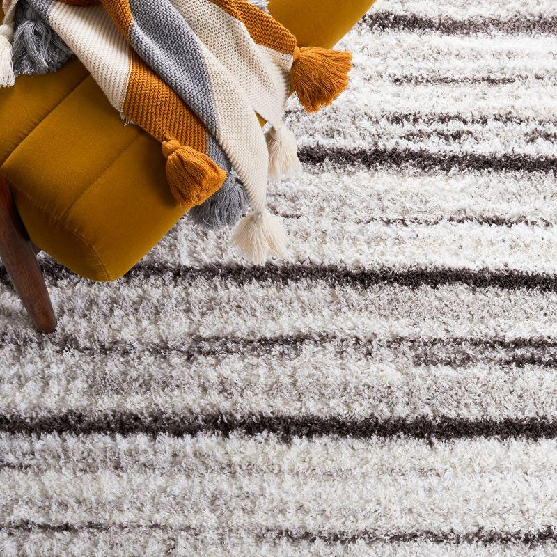 Berber Shag BER565 Power Loomed Area Rug - Gray/Dark Gray - 7'x7' - Safavieh.