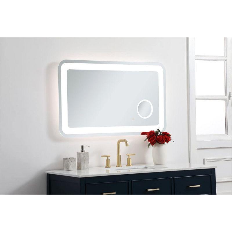 Elegant Lighting Lux 24in x 40in Hardwired LED mirror with magnifier and color changing temperature 3000K/4200K/6000K