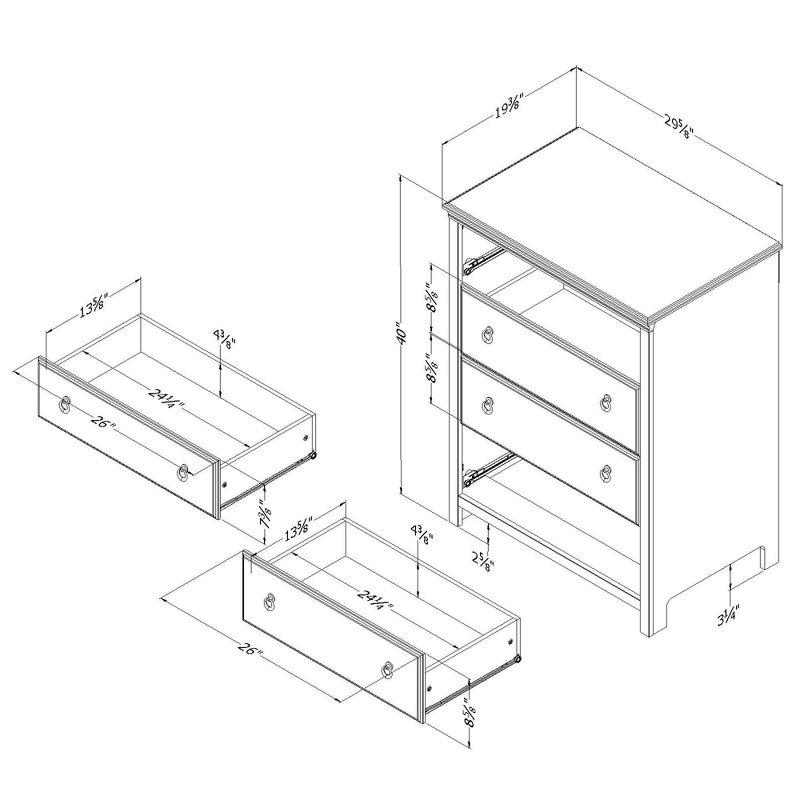 Cotton Candy 4-Drawer Kids' Chest Pure White and Rustic Oak  - South Shore