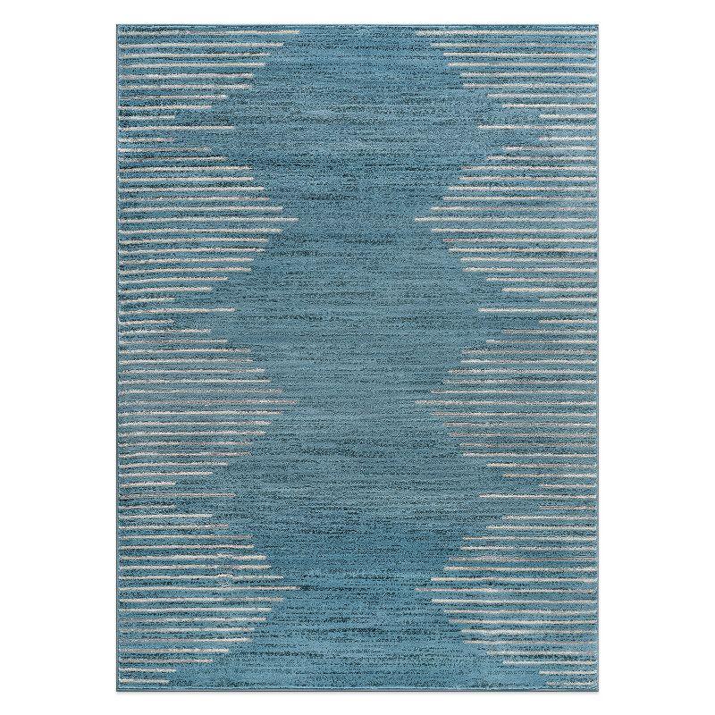 World Rug Gallery Bohemian Stripe Indoor Area Rug - BLUE 7'10"x10'