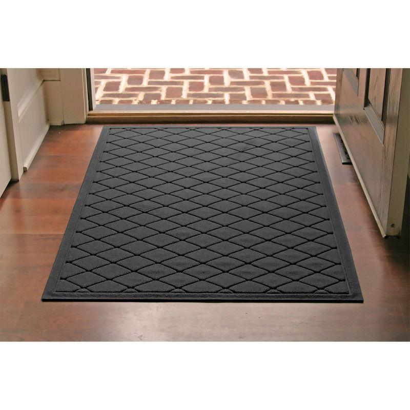 Charcoal Argyle Rubber Outdoor Doormat 37" x 7.24"