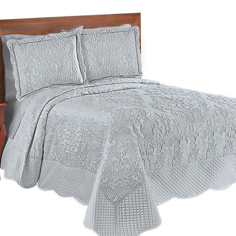 Collections Etc Lovely Victoria Damask Textured Design Oversized Bedspread