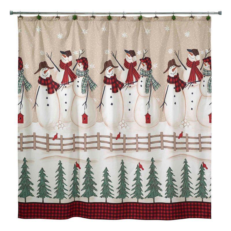 Avanti Linens Snowmen Gathering Shower Curtain & Hook Set