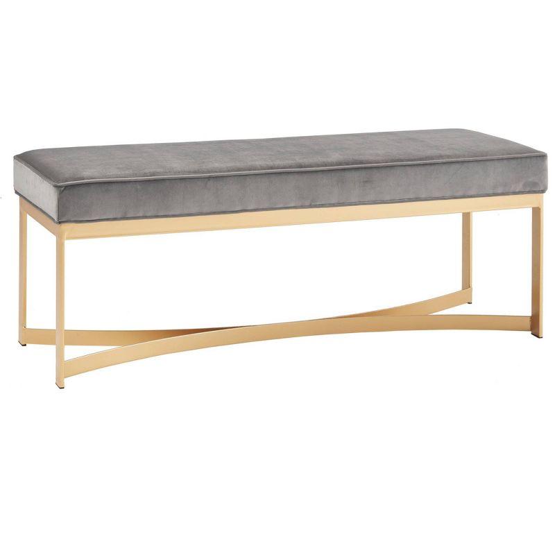 Martha Stewart Secor Velvet Upholstered Bench with Metal Base