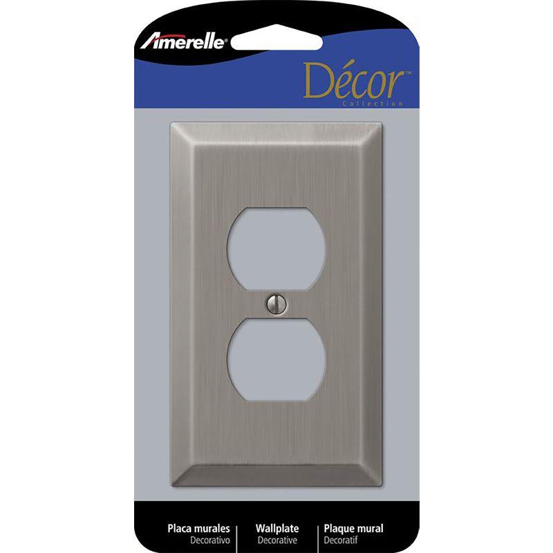 Amerelle Antique Nickel 1-Gang Steel Duplex Wall Plate