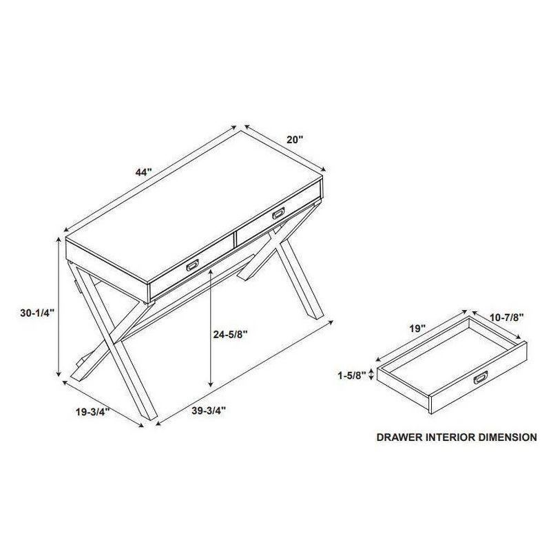 Peggy Wood Writing Desk with Drawers - Linon