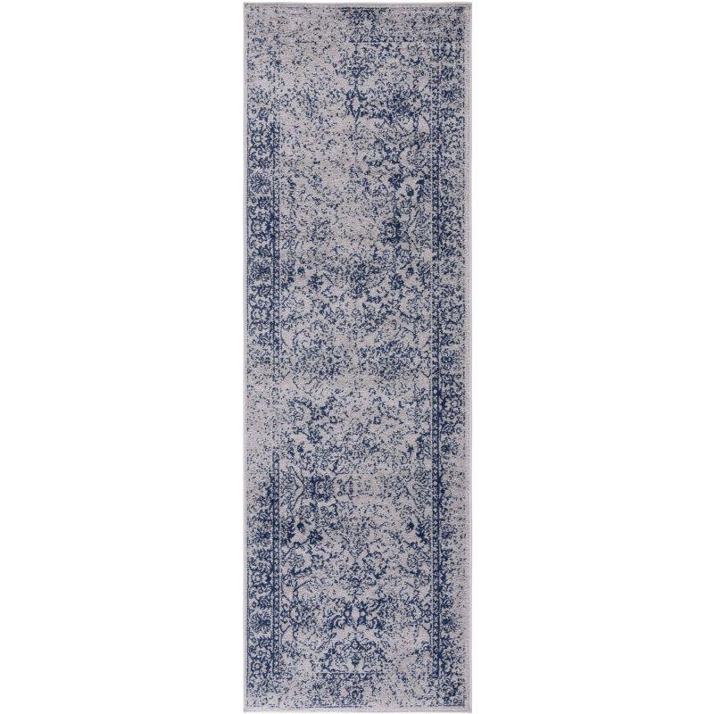 Adirondack ADR109 Non-Shedding Power Loomed Indoor Runner Rug - Grey/Navy - 2'6"x6' - Safavieh