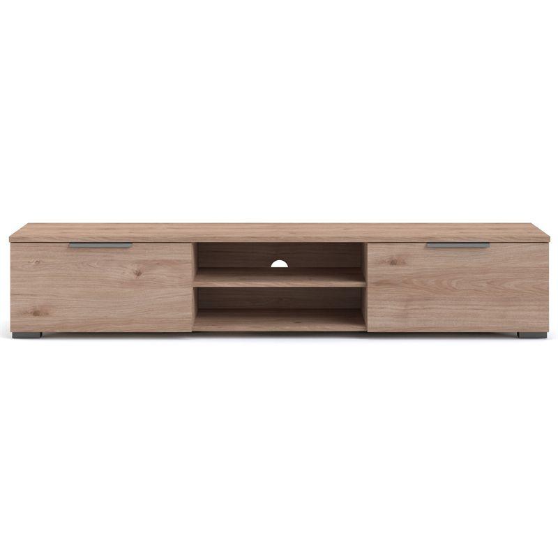 Jackson Hickory Low-Profile TV Stand with Cabinets and Shelves