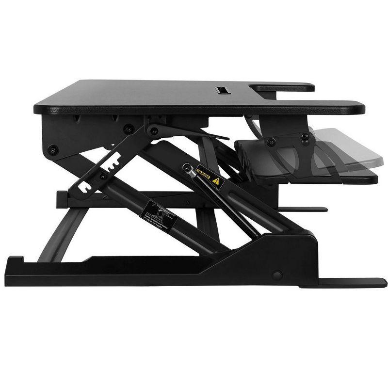 Monoprice Height Adjustable Gas-Spring Dual Handle Sit-Stand 36-Inch Workstation Desk Converter with Keyboard Tray